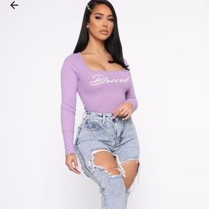 Fashion Nova long sleeve ribbed crop top